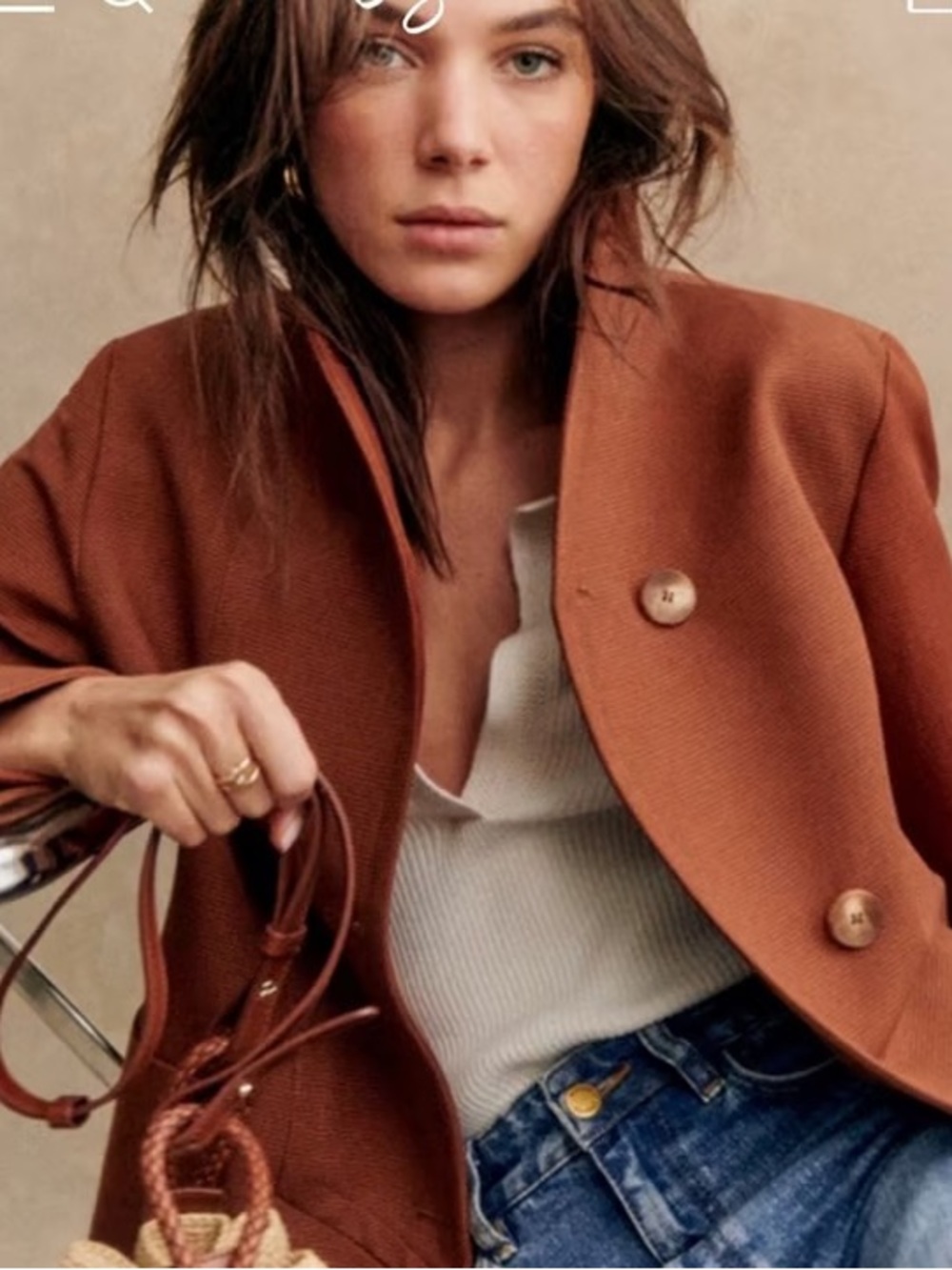 Sezane Alvin Jacket Hazelnut - Size 2 - Picture 2 of 3